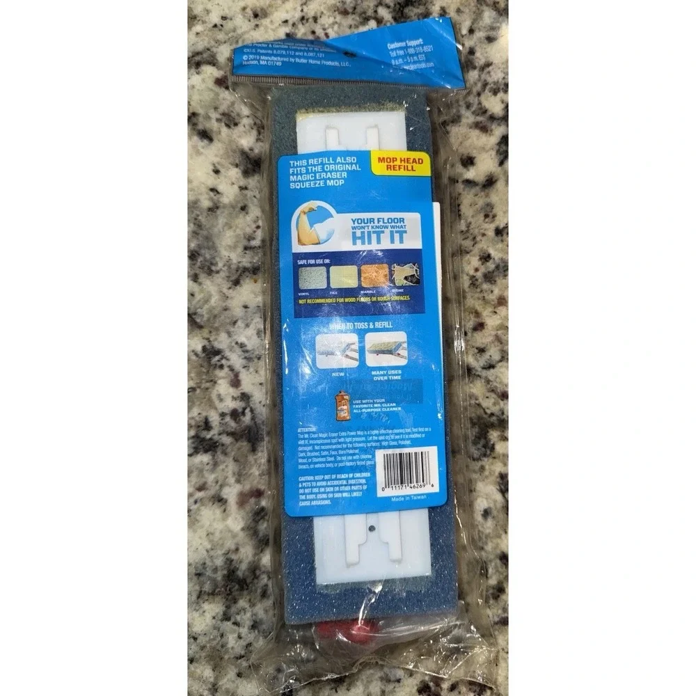 Mr Clean Magic Eraser Mop Refill Type A Extra Power Universal Fit Cleaning Pad - Picture 2 of 3